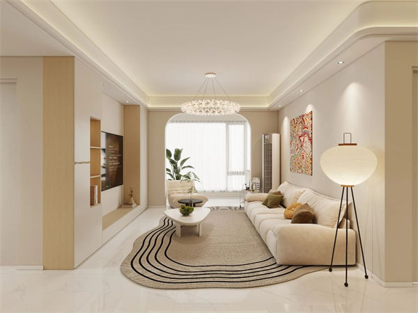 城中半岛95m²丨原木奶油，一室温柔